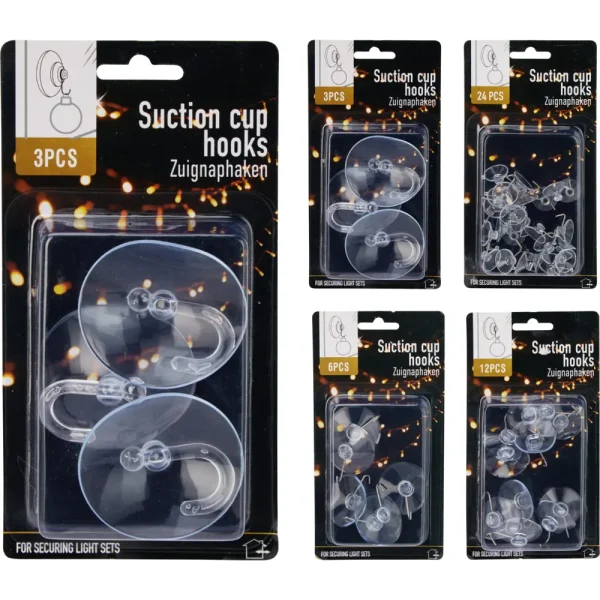 Set de 4 ventosas con gancho para accesorios 24x 2cm