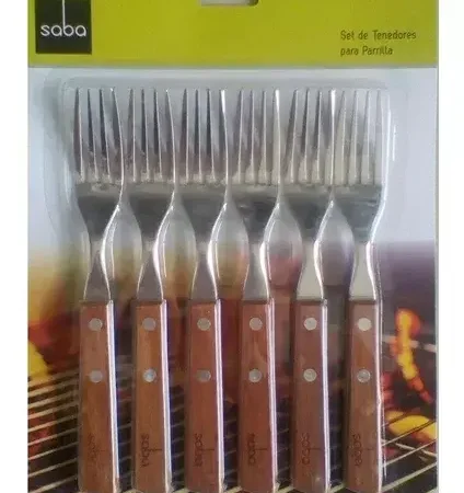 Juego de 6 tenedores para parrilla