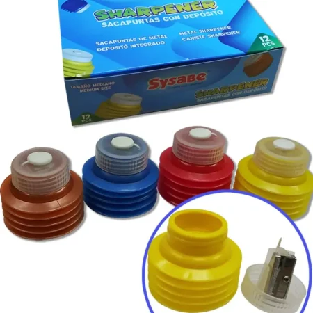 Sacapuntas met?lico con fuelle mediano