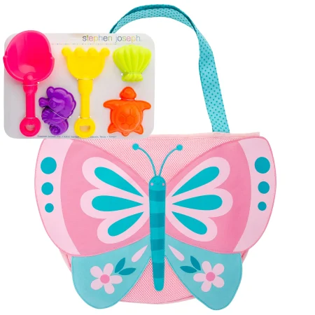 Bolso de playa con juguetes mariposa