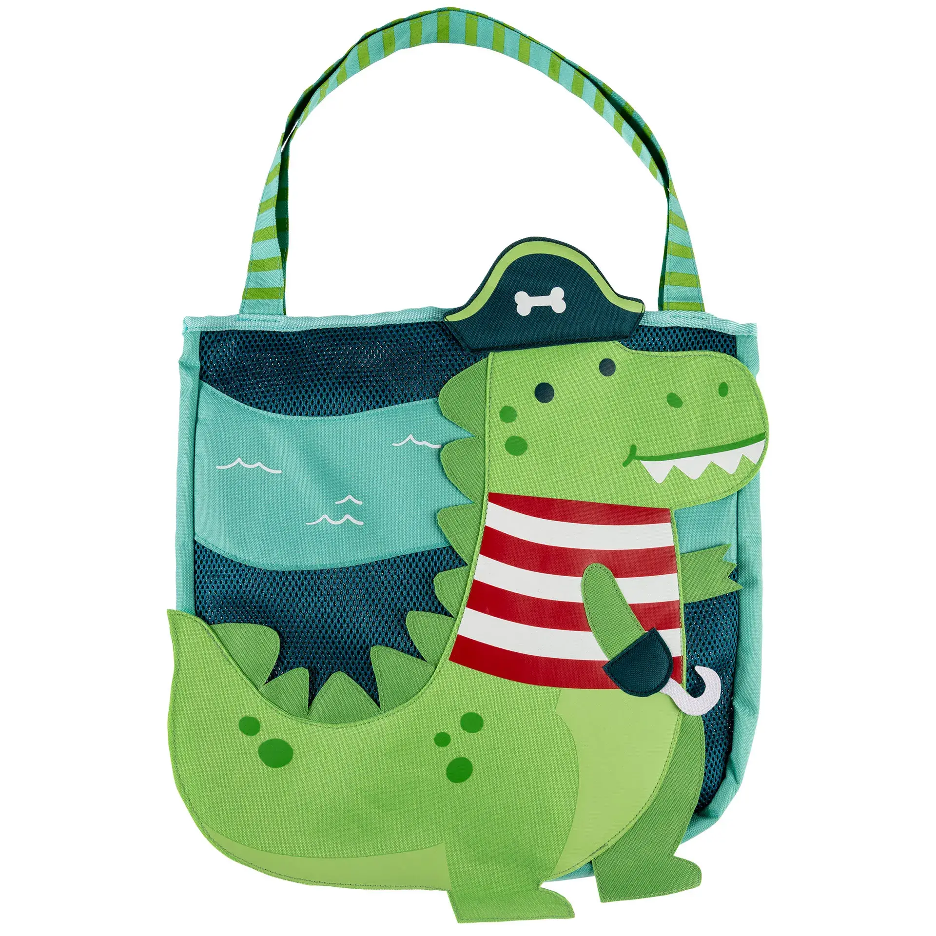 Bolso de playa con juguetes dino