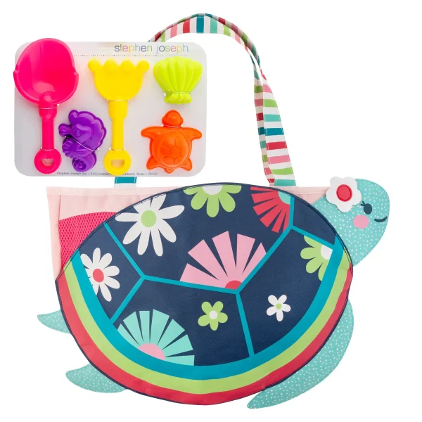 Bolso de playa con juguetes tortuga