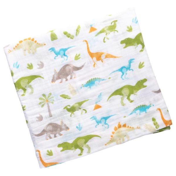 Cobija de muselina individual diseño dinosaurio