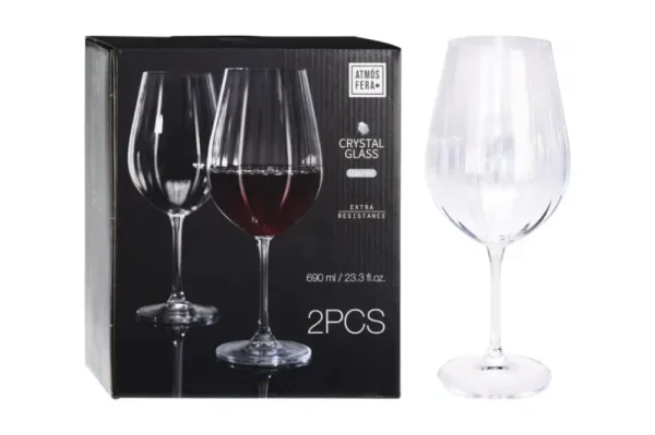 Set de copas de vino 25 x 20,5 x 11,5 cm