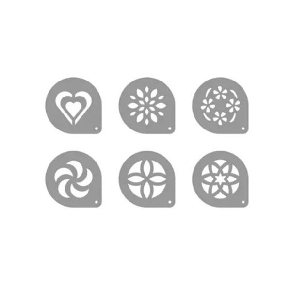 Plantillas para capuchino mydrink pl?stico de 6 piezas