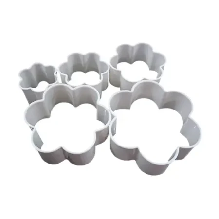 Set de 5 cortadores de pl?stico dise?o flor 10 x 4  cm