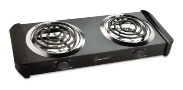 Cocina el?ctrica con quemadores dobles de 1500 W