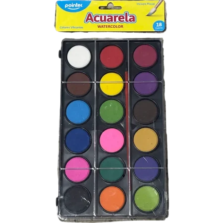 Acuarela 18 colores + pincel