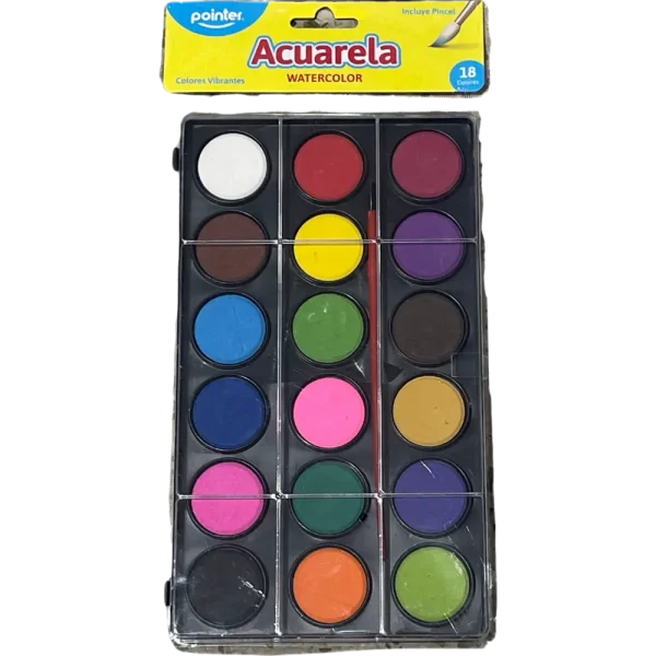 Acuarela 18 colores + pincel