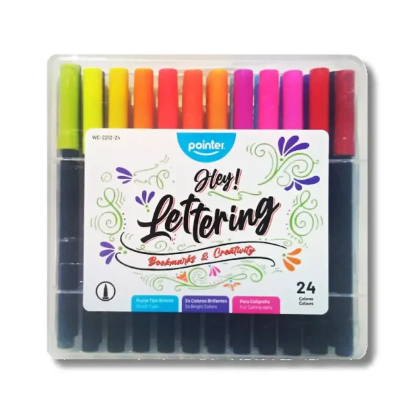 Set de 24 marcadores lettering